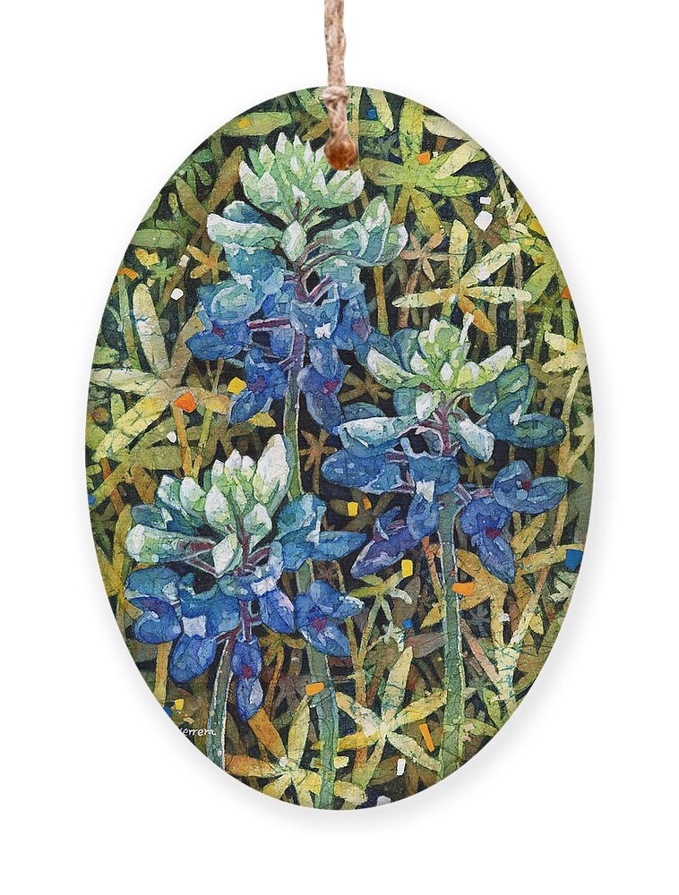 Bluebonnet Ornament featuring the painting Garden Jewels II by Hailey E Herrera