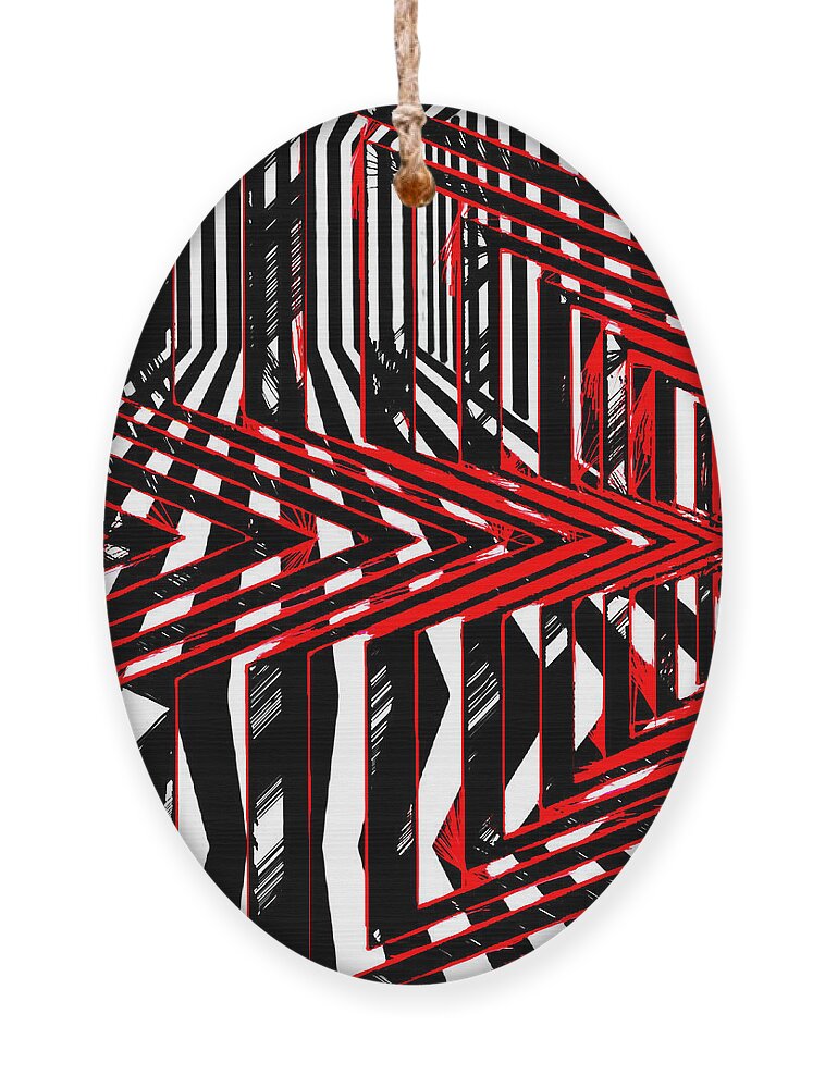 Lineal Ornament featuring the digital art Geometric Encounters by Rafael Salazar