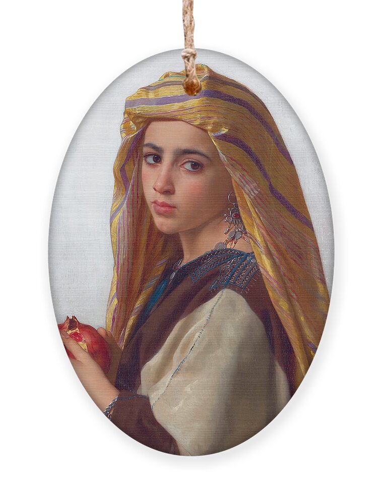  William-adolphe Bouguereau Ornament featuring the painting Girl with a pomegranate by William-Adolphe Bouguereau