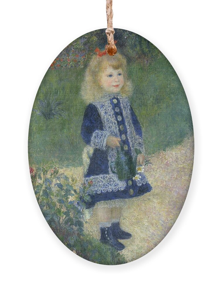 Auguste Renoir Ornament featuring the painting Girl With A Watering Can by Auguste Renoir