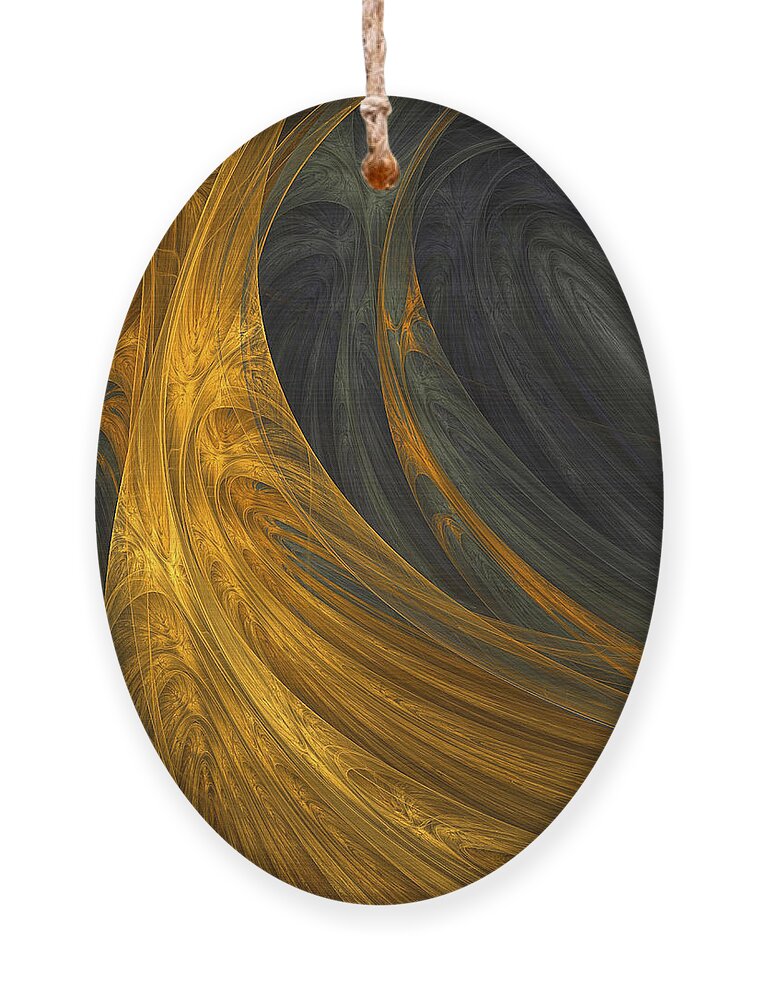 Gold Abstract Ornament featuring the digital art Gold's Grace by Lourry Legarde