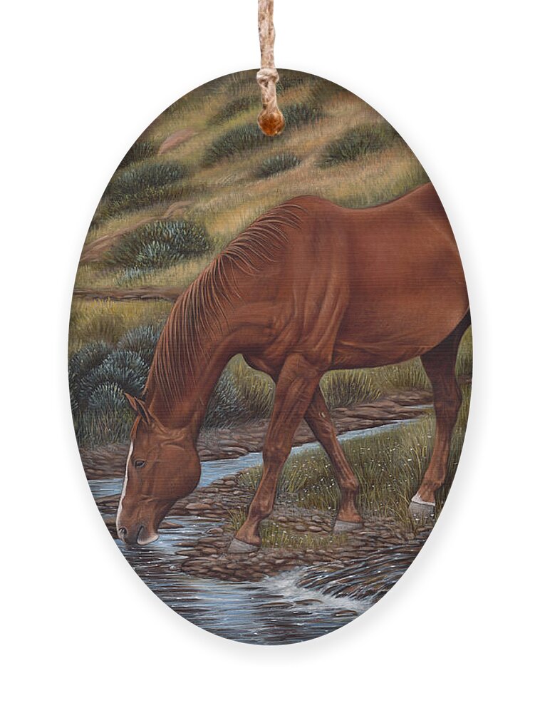 Horses Ornament featuring the painting Good'Ol Red by Ricardo Chavez-Mendez