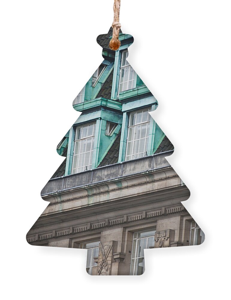 Angle Ornament featuring the photograph Green Windows by Christi Kraft