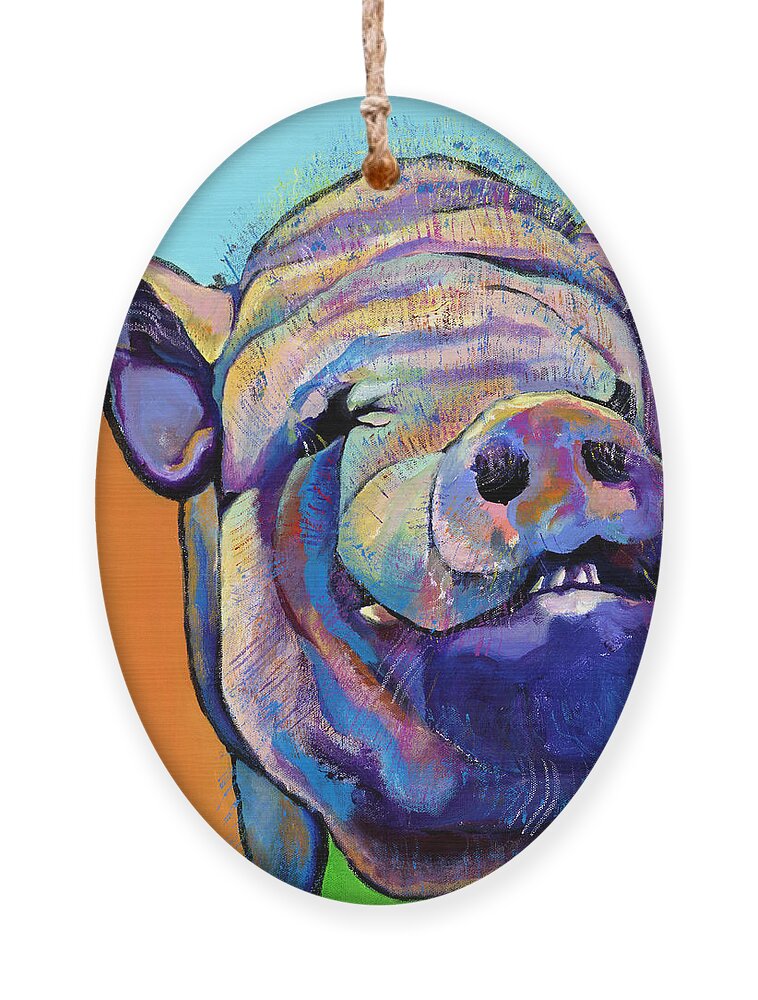 Pat Saunders-white Canvas Prints Ornament featuring the painting Grunt  by Pat Saunders-White