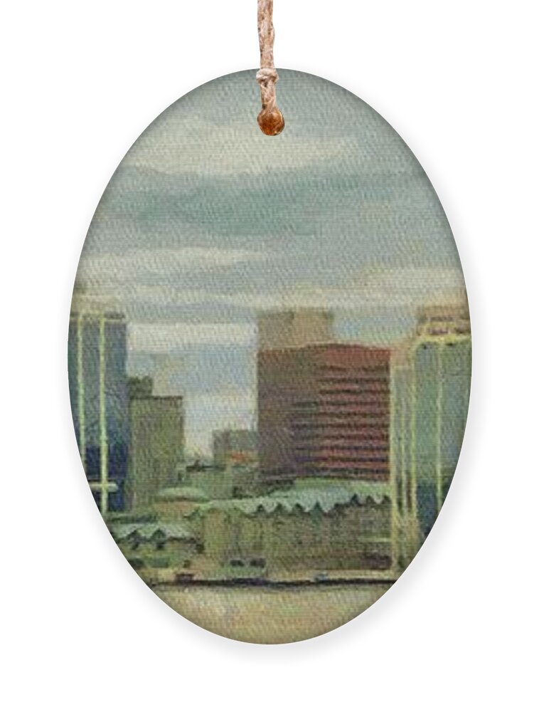 Halifax Ornament featuring the painting Halifax from the Harbour by Jeffrey Kolker