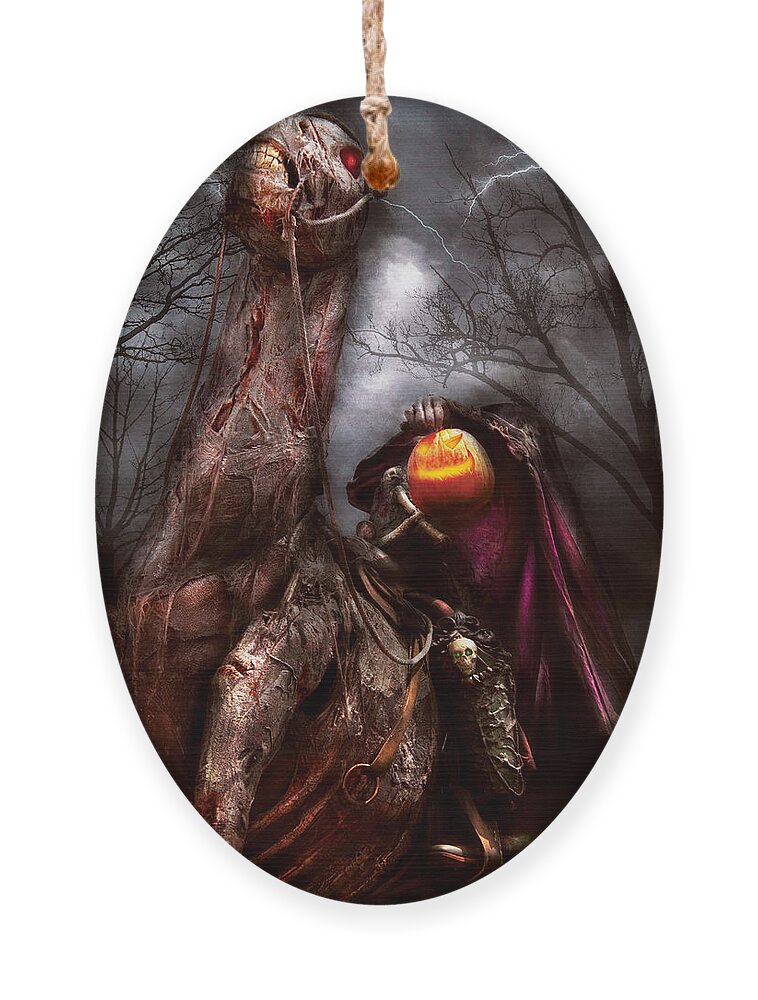 Savad Ornament featuring the photograph Halloween - The Headless Horseman by Mike Savad
