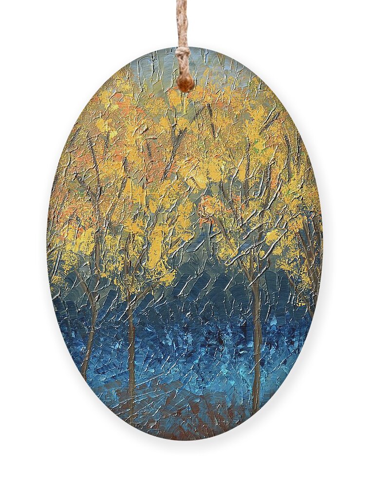 Fall Trees Ornament featuring the painting Happy Trees by Linda Bailey