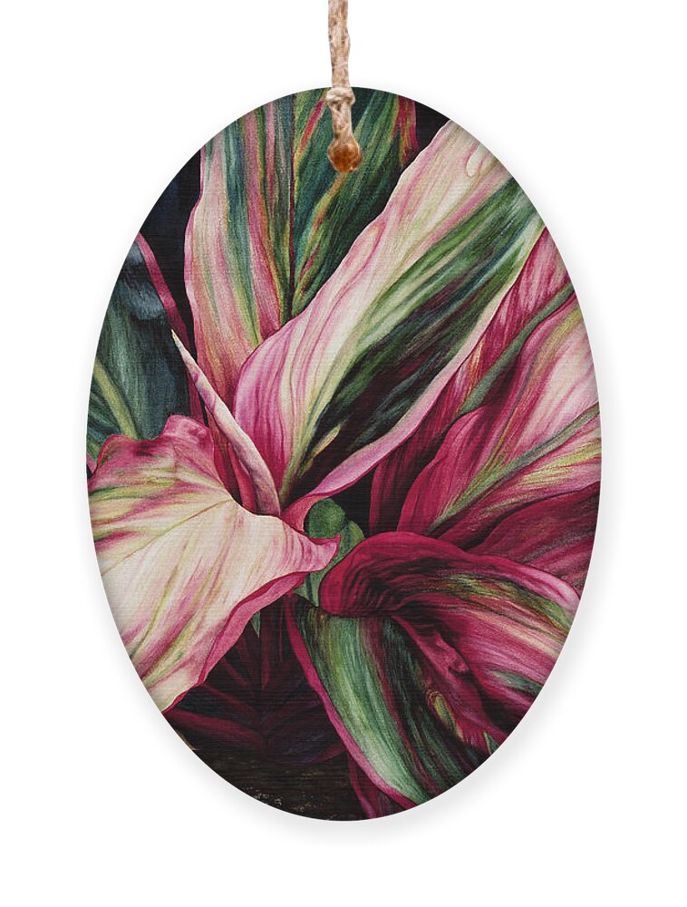 Ti Plant Ornament featuring the painting Hawaiian Prayer by Lynda Hoffman-Snodgrass