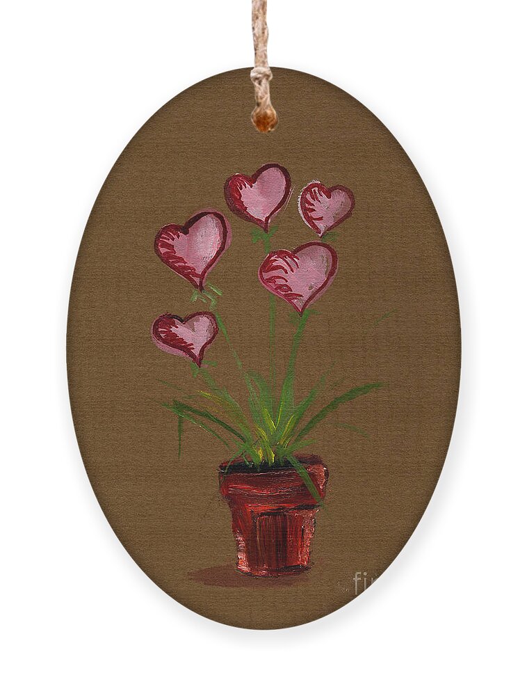 Hearts Bloom. A flower pot growing heart shaped flowers. 1998