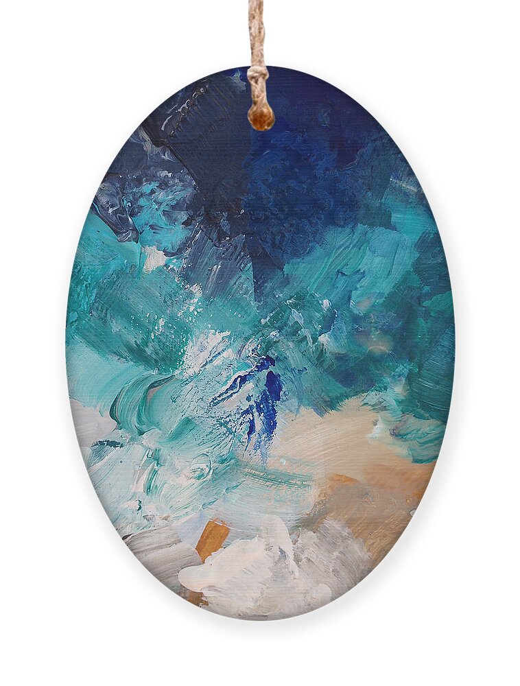 Abstract Painting Ornament featuring the painting High As A Mountain- Contemporary Abstract Painting by Linda Woods