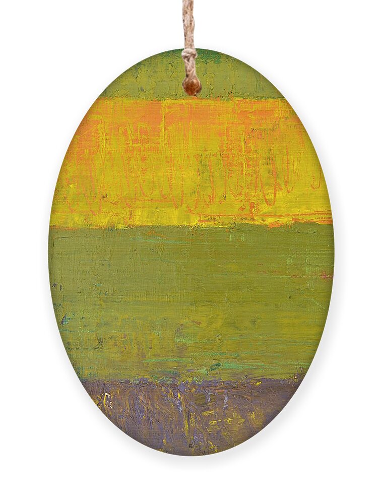 Abstract Expressionism Ornament featuring the painting Highway Series - Sunrise by Michelle Calkins