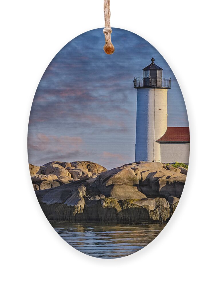Annisquam Harbor Light Ornament featuring the photograph Historic Annisquam Harbor Lighthouse by Susan Candelario