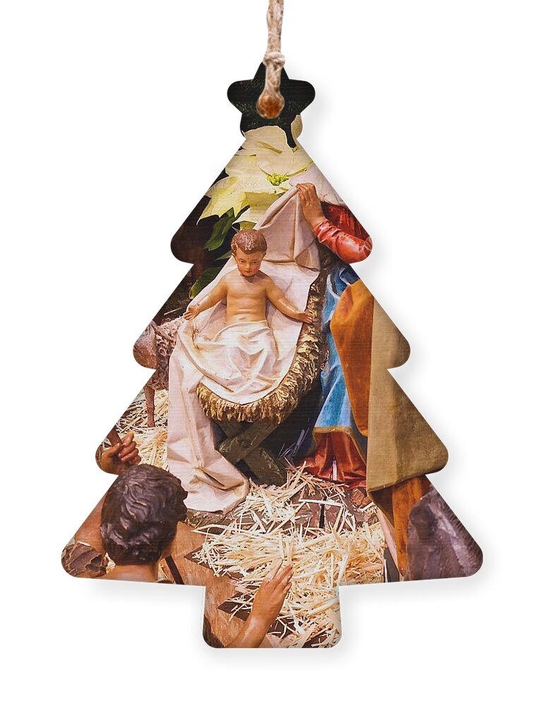 Christmas Cards Ornament featuring the photograph Holy Family Nativity by Frank J Casella