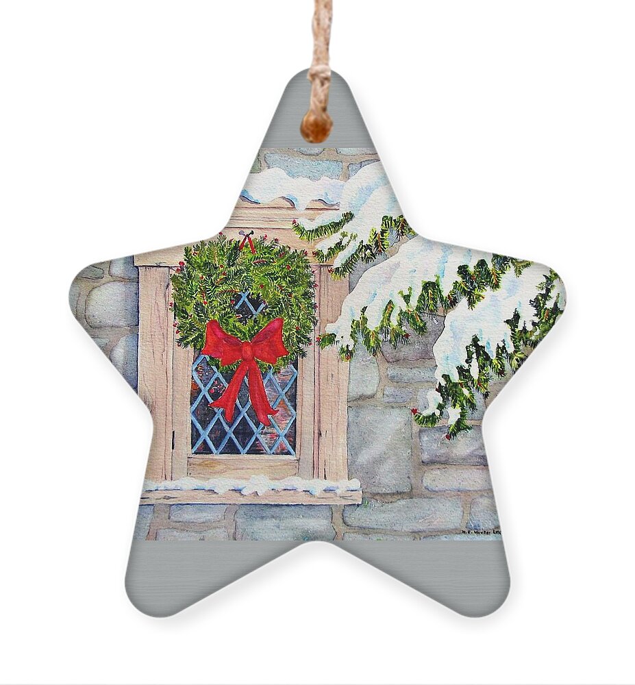 Card Ornament featuring the painting Home for the Holidays by Mary Ellen Mueller Legault