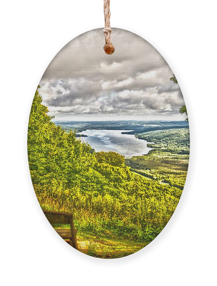 Honeoye Ornament featuring the photograph Honeoye Lake Overlook by William Norton
