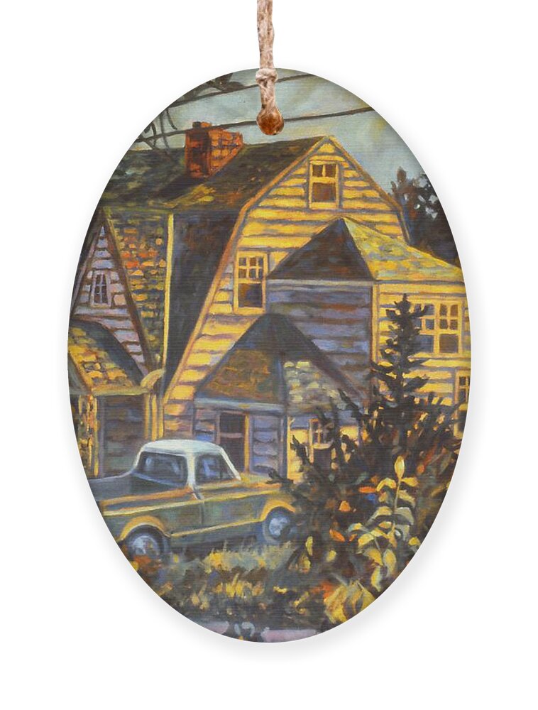Kendall Kessler Ornament featuring the painting House in Christiansburg by Kendall Kessler