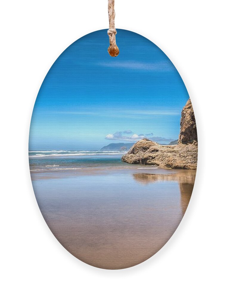 Hug Point Ornament featuring the photograph Hug Point 0073 by Kristina Rinell