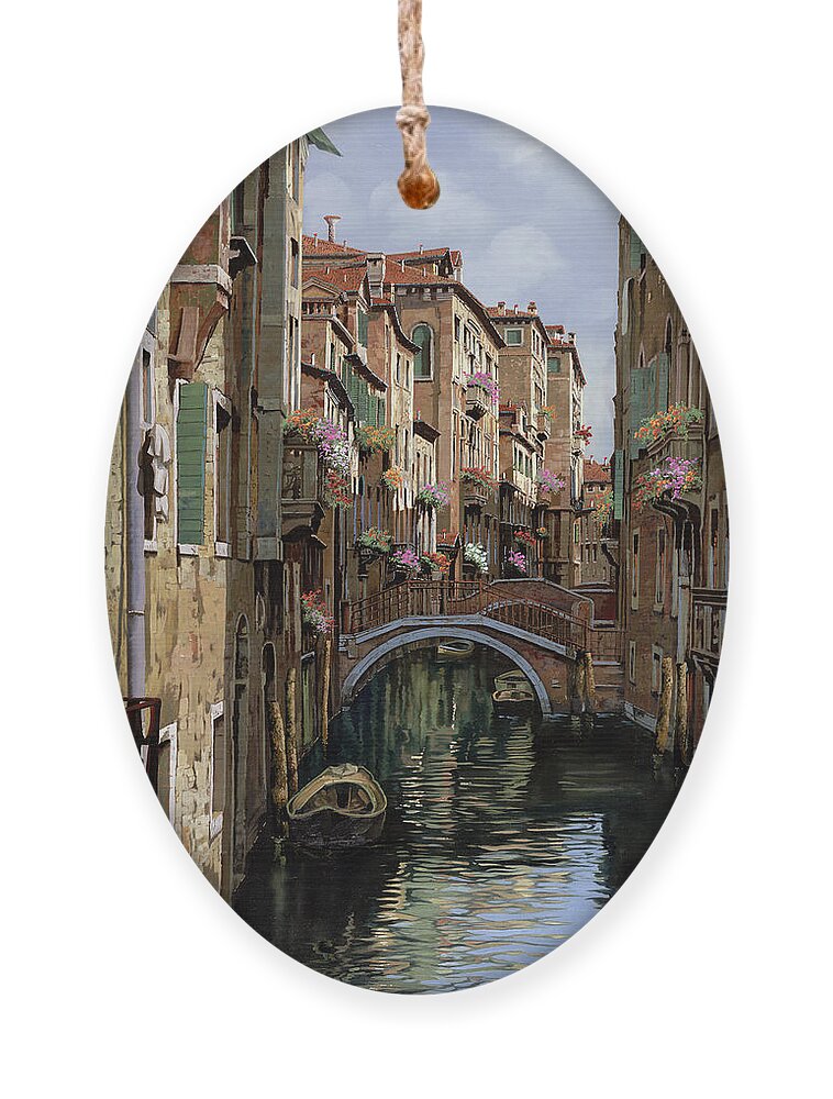 Venice Ornament featuring the painting I Ponti A Venezia by Guido Borelli