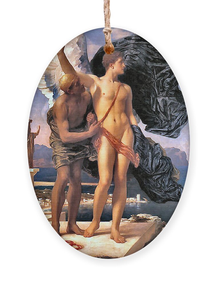 Icarus Ornament featuring the painting Icarus by Frederick Lord Leighton