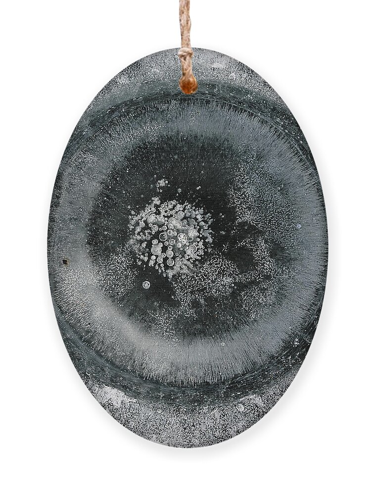 Ice Ornament featuring the photograph Ice fishing hole 9 by Steven Ralser