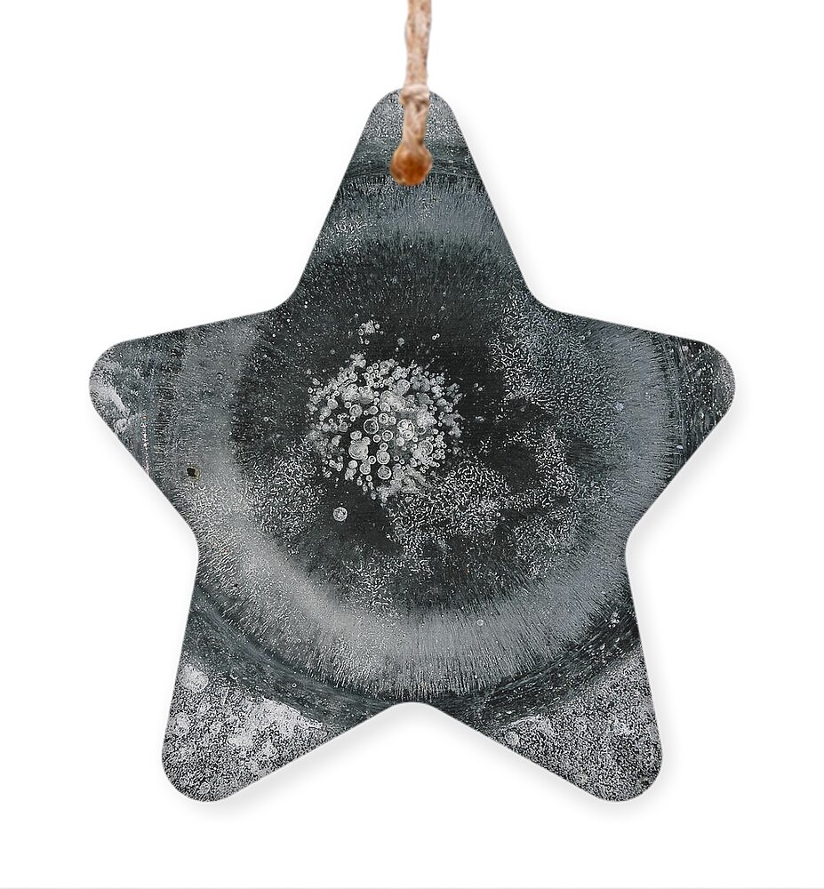 Ice Ornament featuring the photograph Ice fishing hole 9 by Steven Ralser