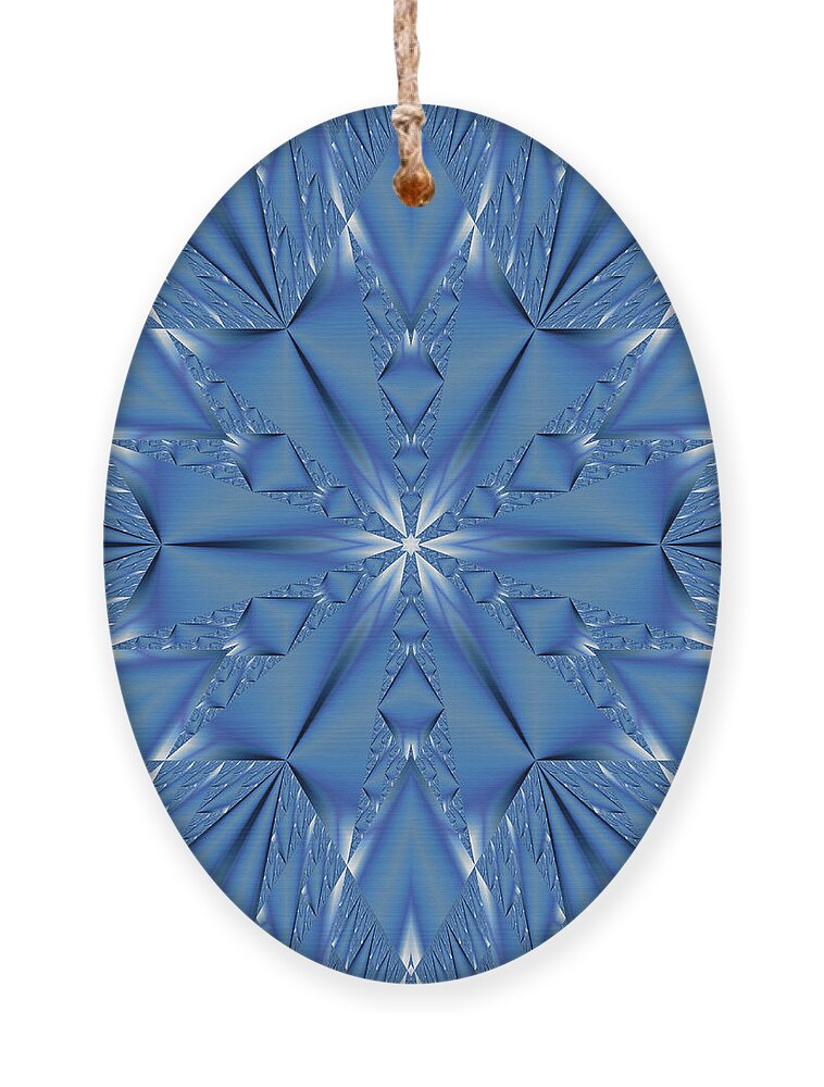 Fractal Ornament featuring the digital art Ice Flower Fractal by Judi Suni Hall