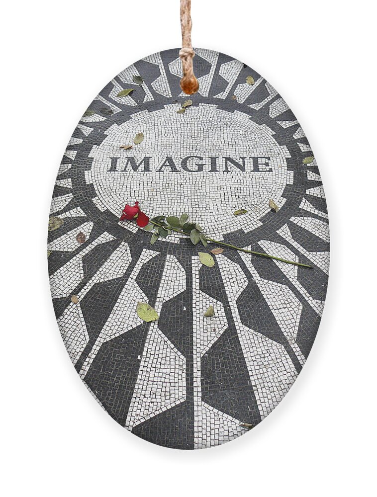 Imagine Ornament featuring the photograph Imagine Mosaic by Mike McGlothlen