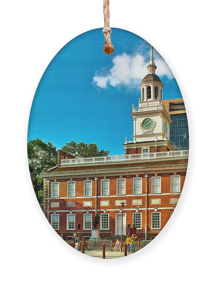 Independence Ornament featuring the photograph Independence Hall by Nick Zelinsky Jr