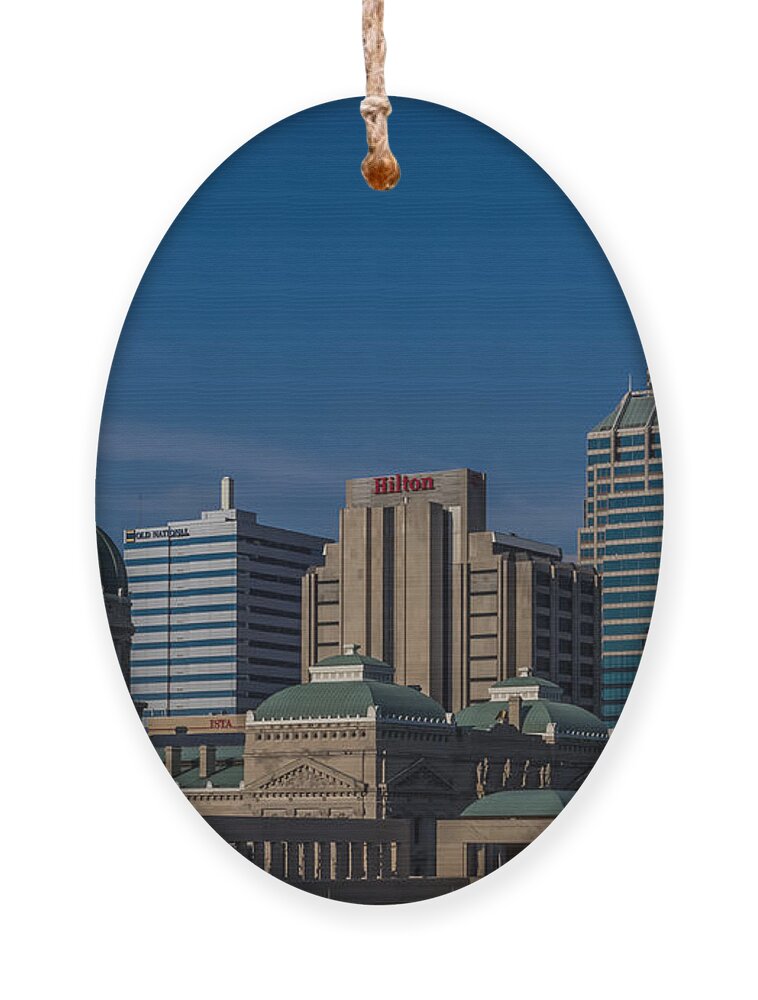 Aul Ornament featuring the photograph Indianapolis Skyscrapers by Ron Pate