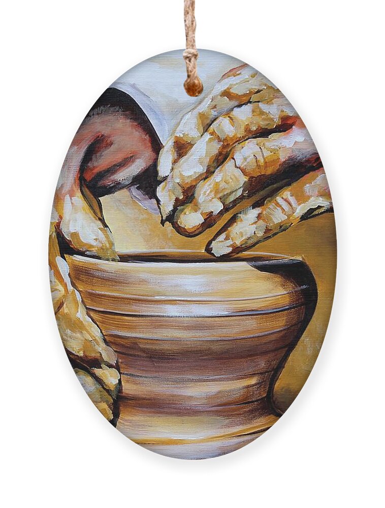 Potter Ornament featuring the painting Isaiah Sixty Four Verse Eight by Karl Wagner