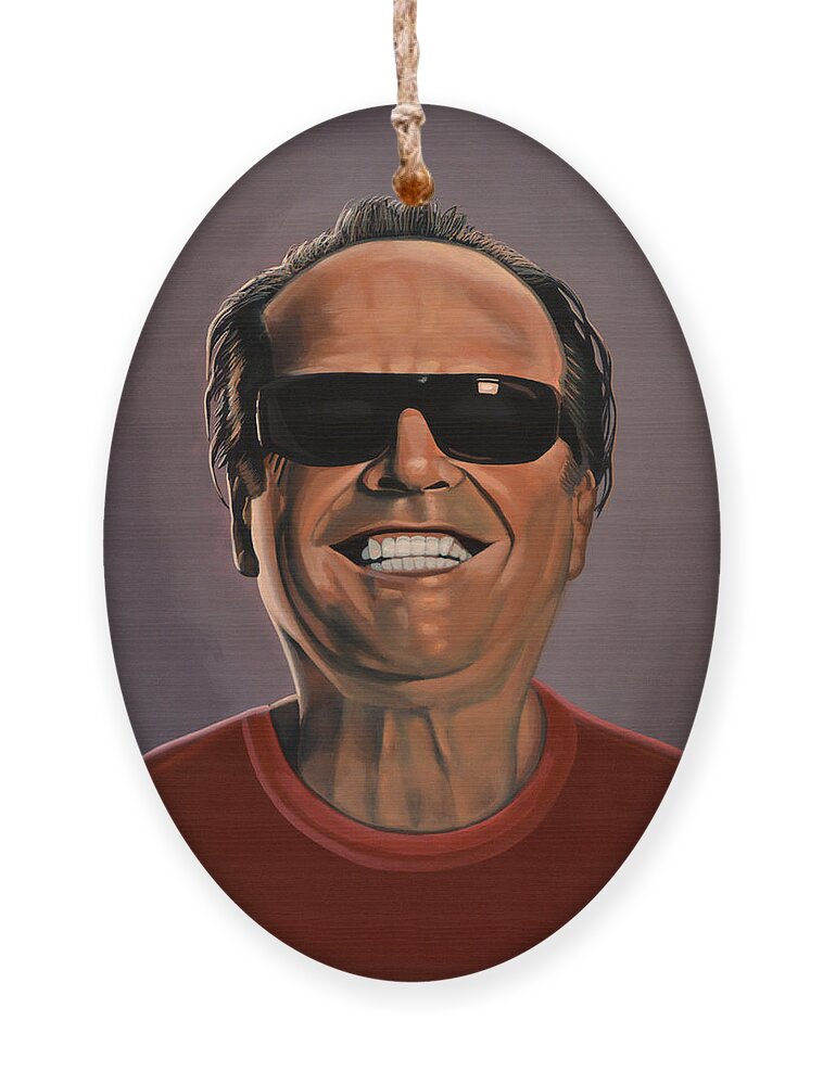 Jack Nicholson Ornament featuring the painting Jack Nicholson 2 by Paul Meijering