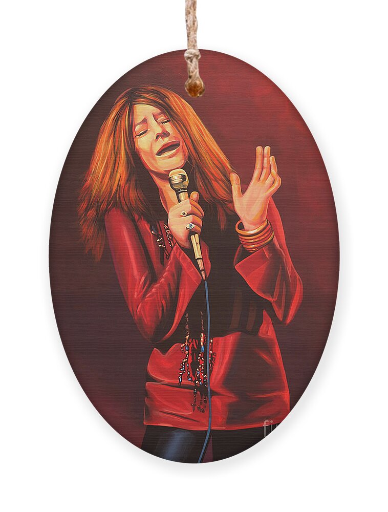 Janis Joplin Ornament featuring the painting Janis Joplin Painting by Paul Meijering