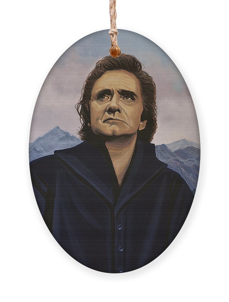 Johnny Cash Ornament featuring the painting Johnny Cash Painting by Paul Meijering