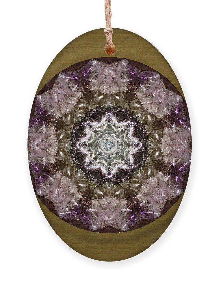 Auralite 23 Crystal Ornament featuring the mixed media Jungle Eyes by Alicia Kent