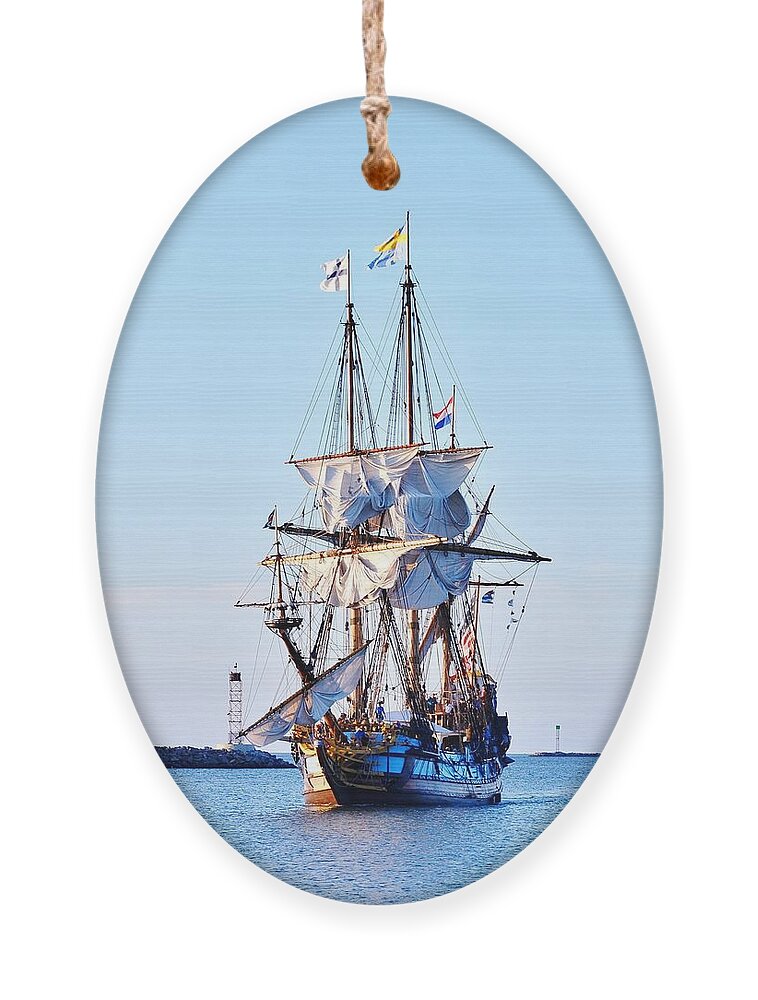 Boat Ornament featuring the photograph Kalmar Nyckel Tall Ship by Kim Bemis