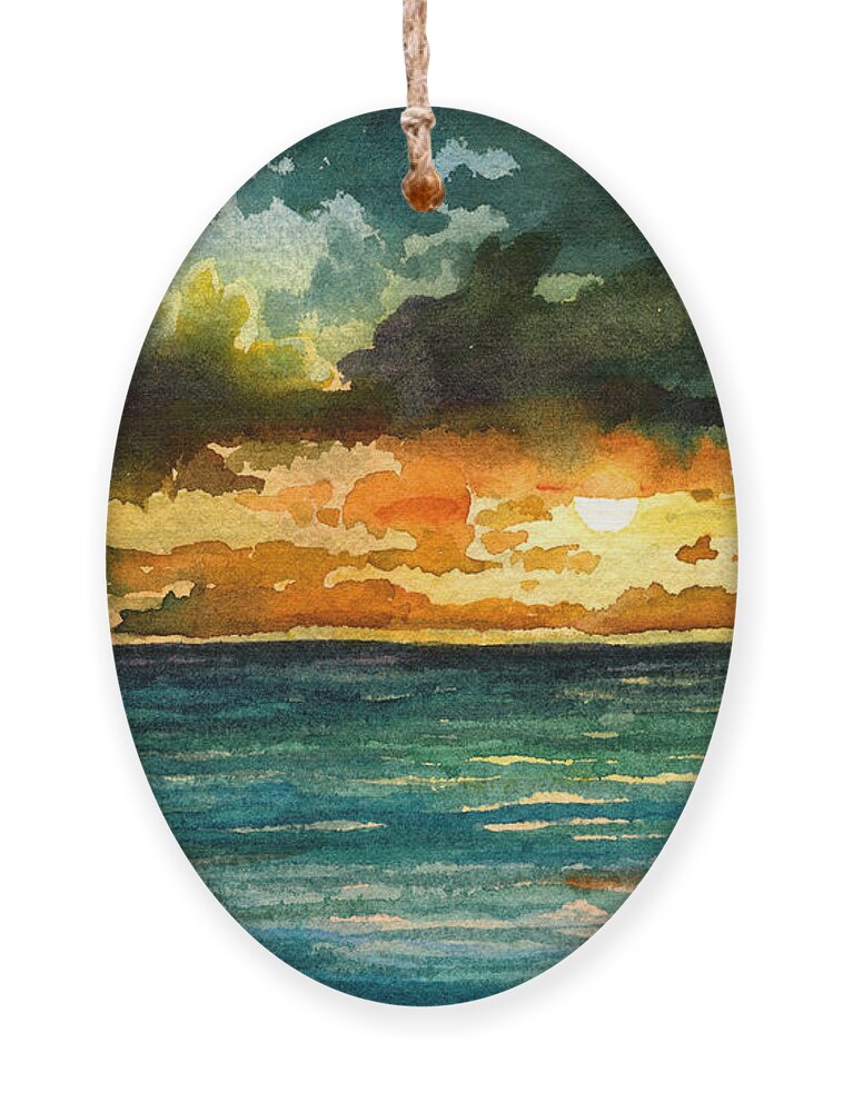 Sunrise Ornament featuring the painting Kapaa Sunrise by Lynda Hoffman-Snodgrass