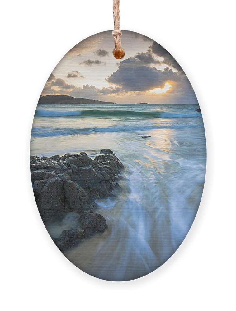 A Fragata Ornament featuring the photograph La Fragata Beach Galicia Spain by Pablo Avanzini