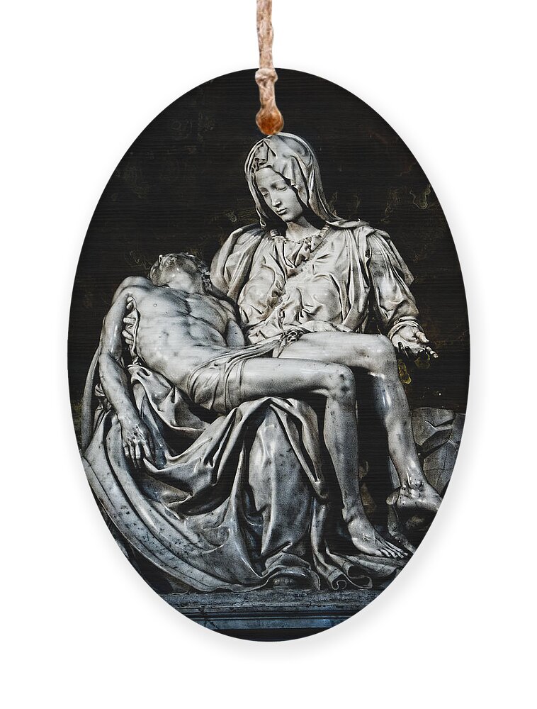 La Pieta Ornament featuring the photograph La Pieta by Weston Westmoreland