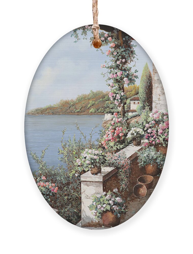 Coastal Ornament featuring the painting La Terrazza by Guido Borelli