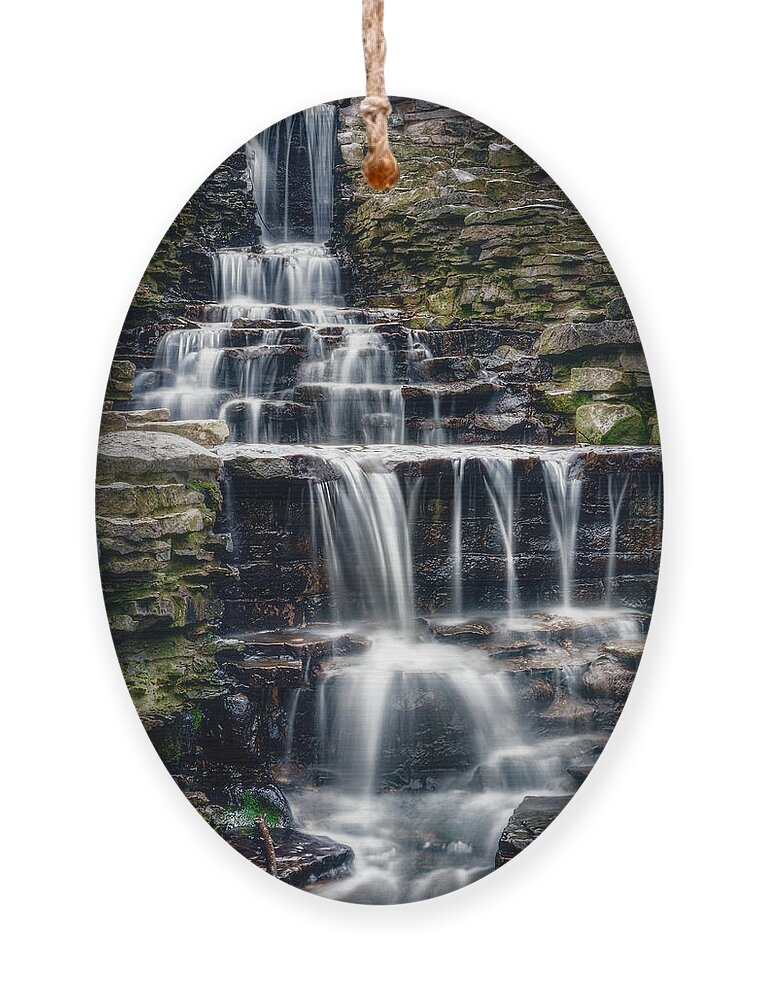 Waterfall Ornament featuring the photograph Lake Park Waterfall by Scott Norris