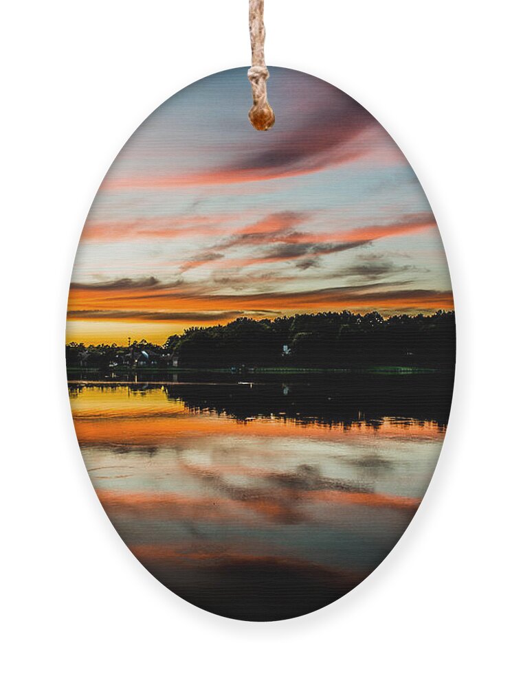 Sunset Ornament featuring the photograph Lake Sunset by Marcus Hustedde