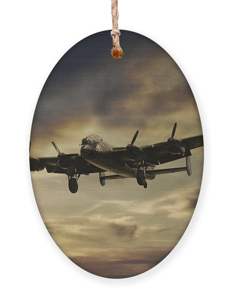 Lancaster Bomber Ornament featuring the digital art Lancaster Spirit by Airpower Art