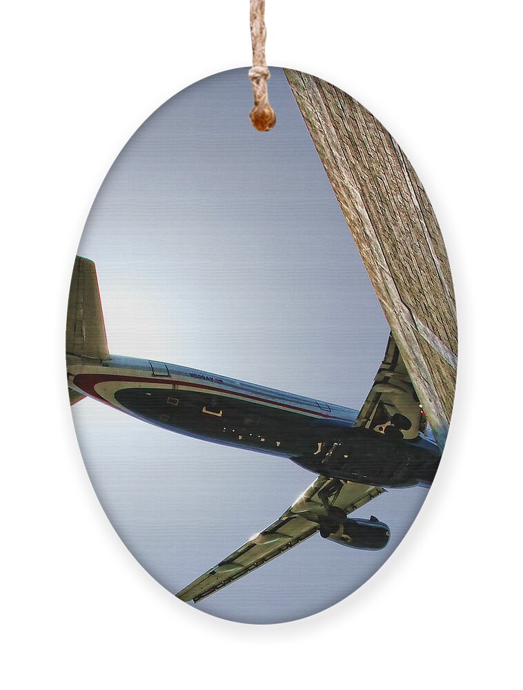 Airplane Ornament featuring the photograph Landing By Diana Sainz by Diana Raquel Sainz