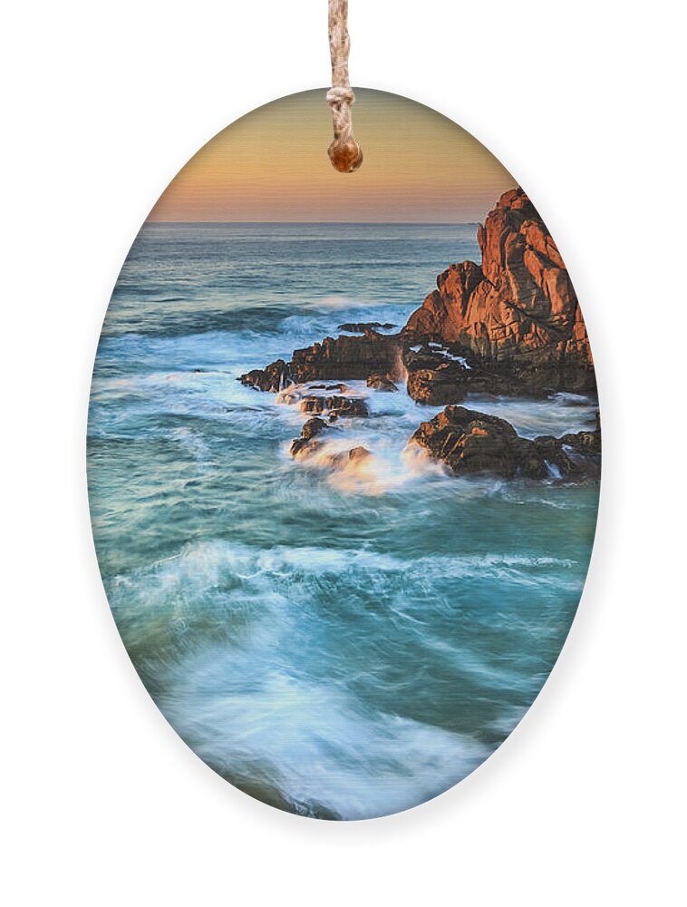 Galicia Ornament featuring the photograph Last Lights at Penencia Point Galicia Spain by Pablo Avanzini