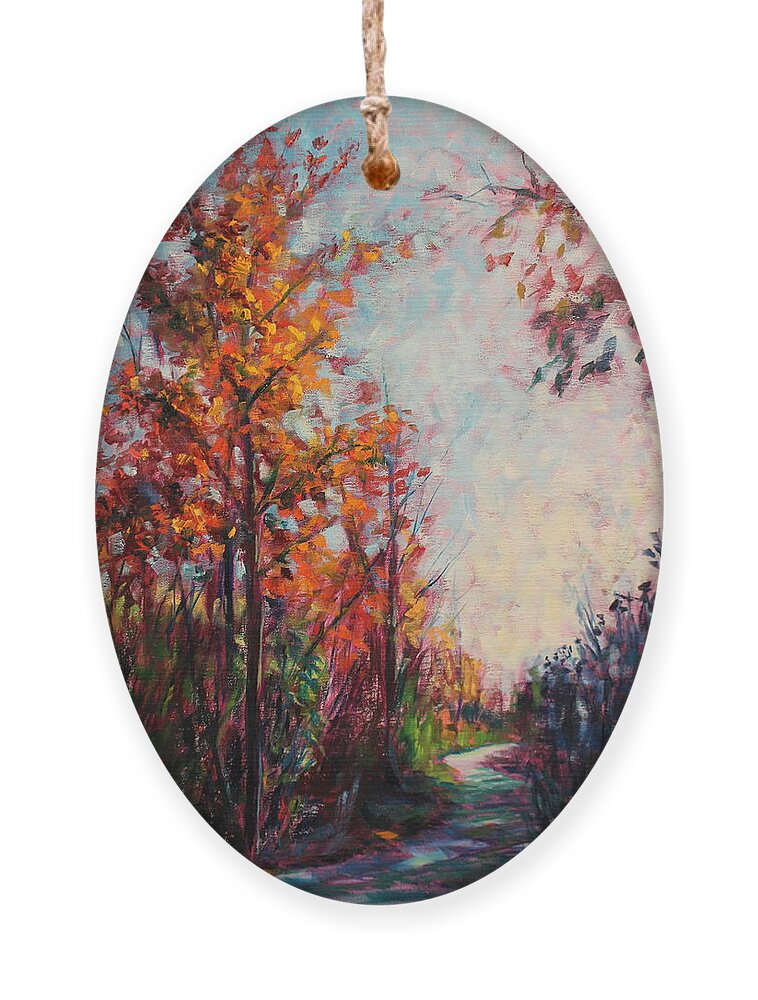 Fall Ornament featuring the painting Last show by Daniel W Green
