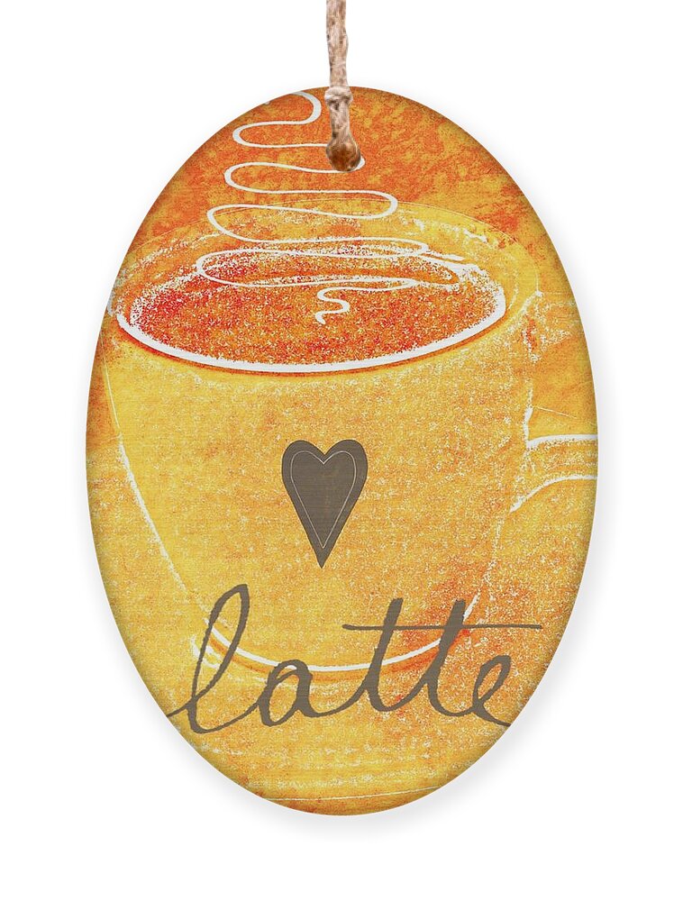 Latte Ornament featuring the mixed media Latte by Linda Woods