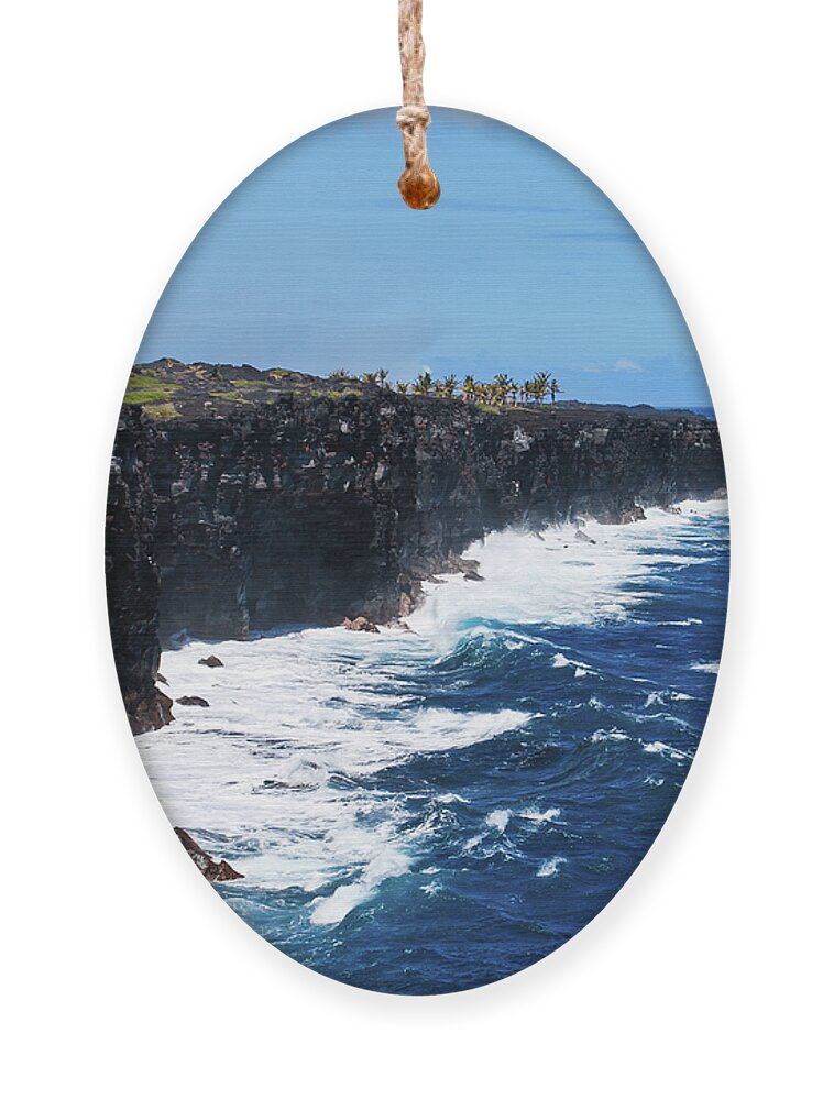 Cliff Ornament featuring the photograph Lava Shore by Christi Kraft
