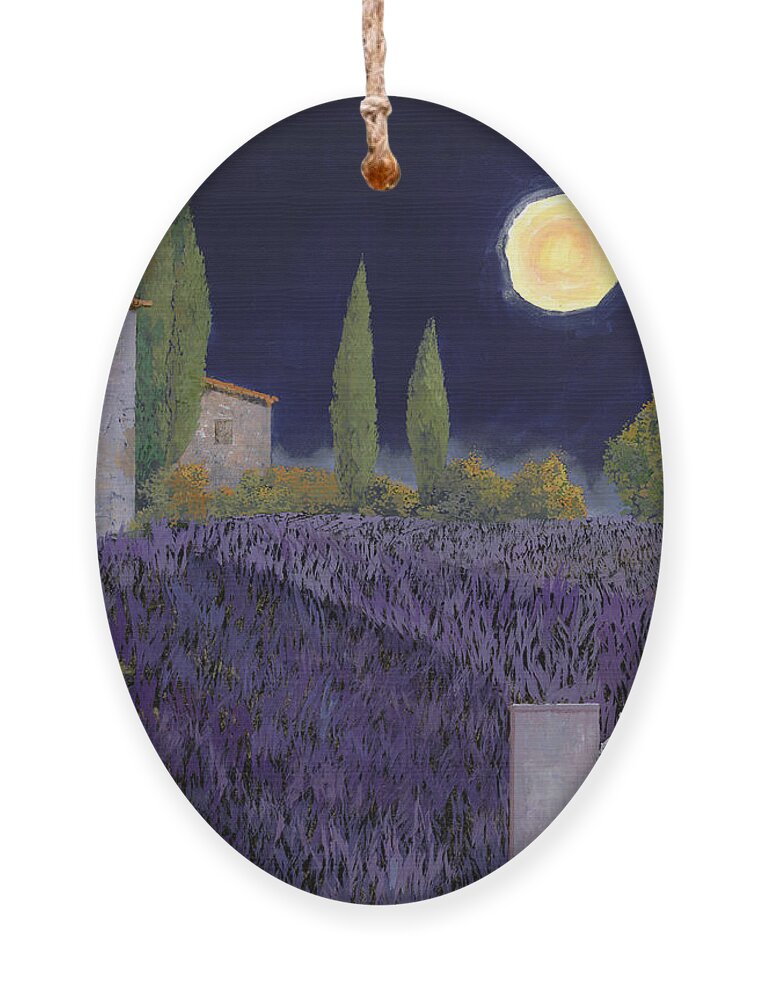 Tuscany Ornament featuring the painting Lavanda Di Notte by Guido Borelli