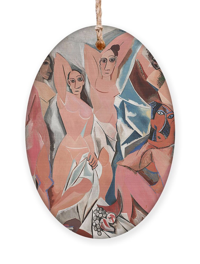 Les Demoiselles D Avignon Ornament featuring the photograph Les Demoiselles d Avignon by Pablo Picasso