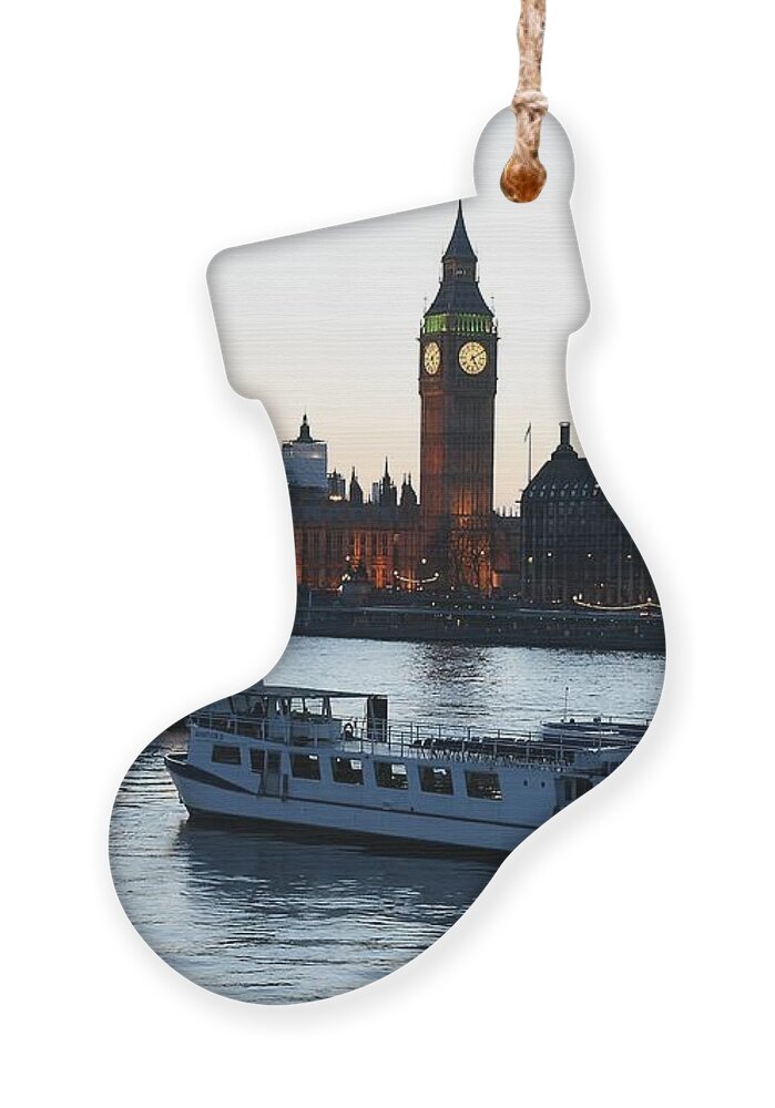 London Ornament featuring the photograph Lighting Up Time on the Thames by Jeremy Hayden